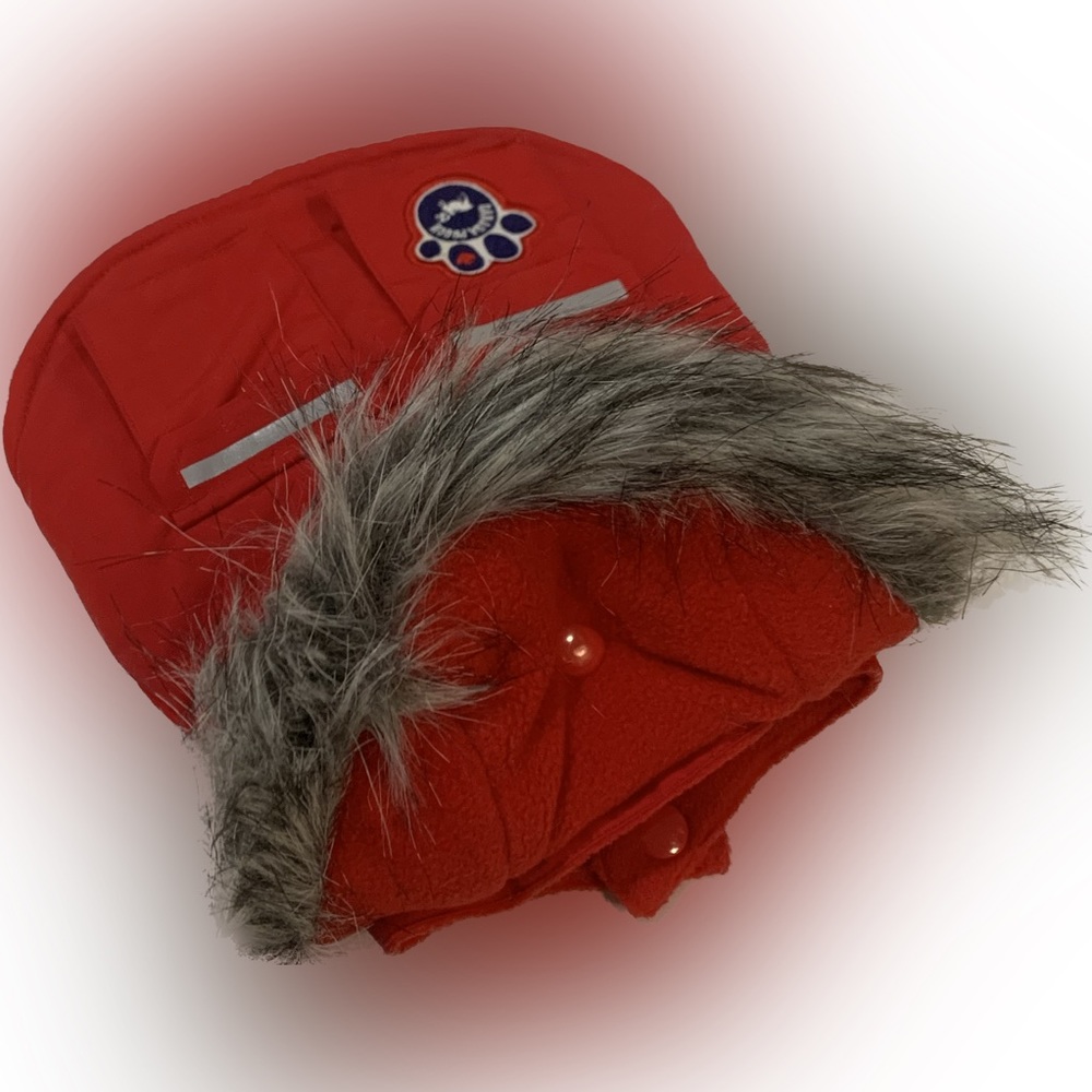 Canada pooch red parka with fur hood